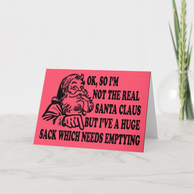 Funny Santa's sack Helgkort (Framsida)