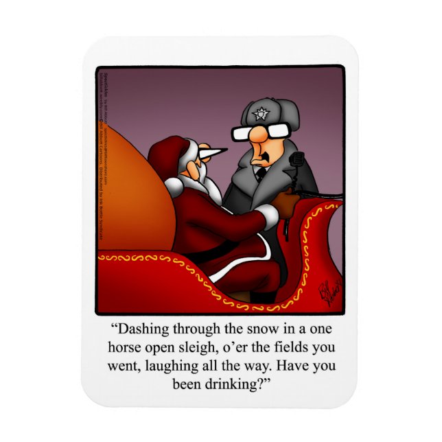 Funny Santa's Sleigh Humor Magnet Gift (Vertikal)