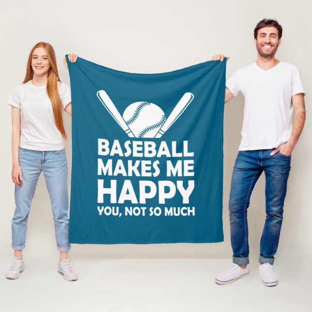 Funny sarcasm Baseball lovers word art  Fleecefilt (På plats)