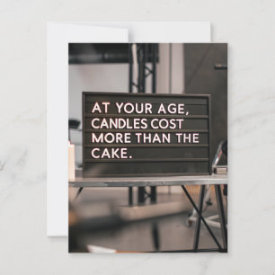 Funny Sarcasm Birthday Candles Older Age Vykort