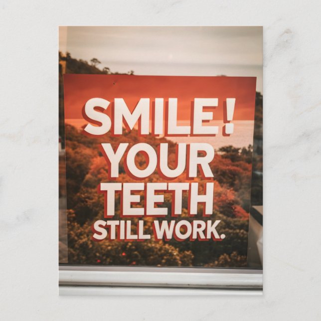 Funny Sarcasm Birthday Smile Old Age Vykort (Framsida)