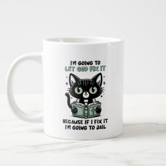 Funny sarcasm cat word art  jumbo mugg