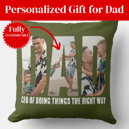 Funny Sarcasm Dad Photo Collage Throw Pillow Kudde