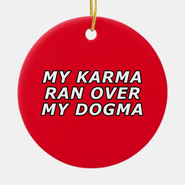 Funny Sarcastic Andlig Quote Gag Gift Julgransprydnad Keramik (Framsidan)