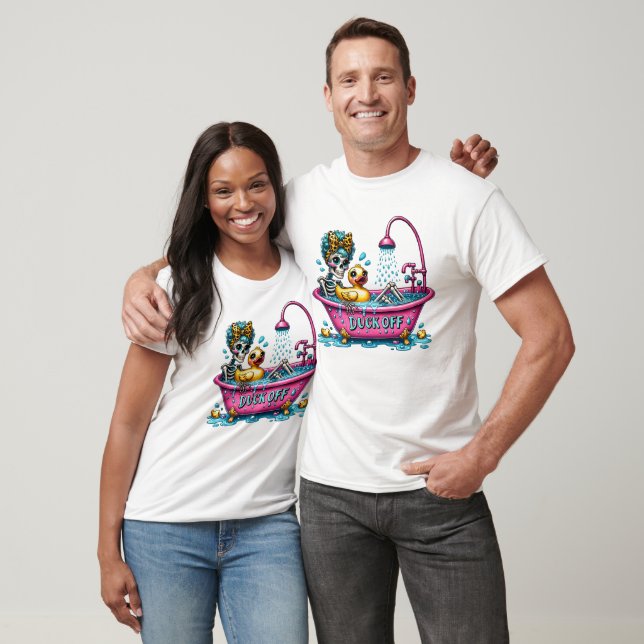 Funny Sarcastic Bathing Skeleton Anka Av T Shirt (Unisex)