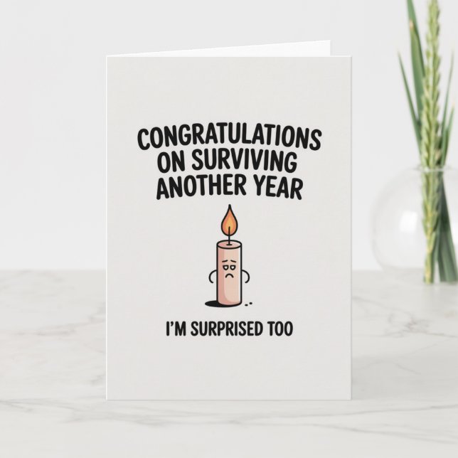Funny Sarcastic Birthday Card for men  Kort (Framsida)