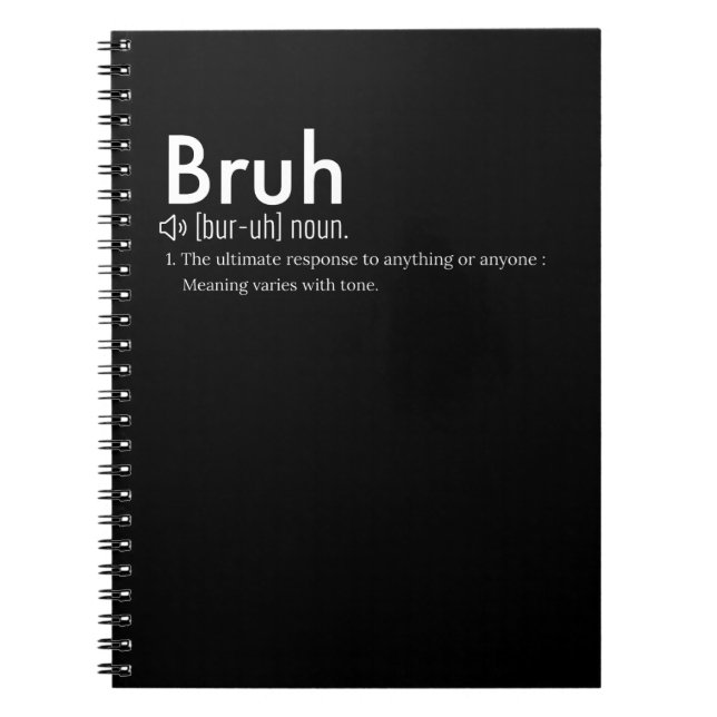 Funny Sarcastic Bruh Definition - Sarkastic Quote Anteckningsbok (Framsidan)