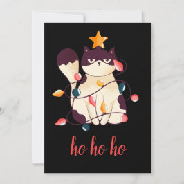 Funny Sarcastic Cat Ho Ho Ho jul Julkort