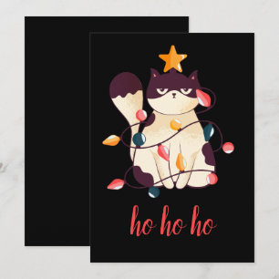 Funny Sarcastic Cat Ho Ho Ho jul Julkort