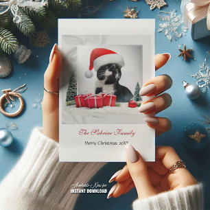 Funny Sarcastic Cat Santas Hjul Party Julkort