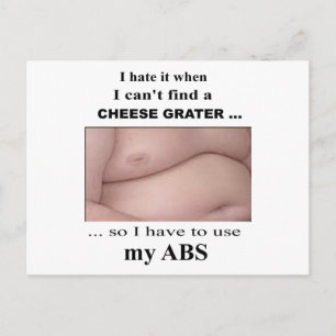 Funny Sarcastic Cheese Grater Abs Postcard Vykort