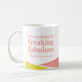 Funny Sarcastic Fabulous Rosa Gult Geometric Kaffemugg