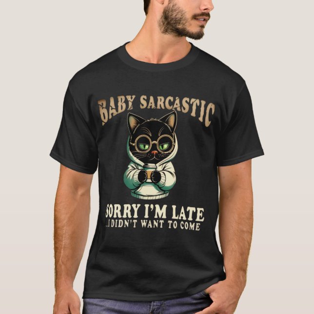 Funny Sarcastic Gamer Cat T Shirt (Framsida)