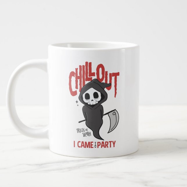 Funny Sarcastic GrimReaper Halloween fest Jumbo Mugg (Vänster)