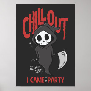 Funny Sarcastic GrimReaper Halloween fest Poster
