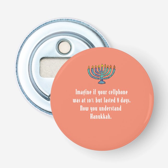 Funny Sarcastic Hanukkah Chanukah Cellphone Quote Flasköppnare (Framsidan)