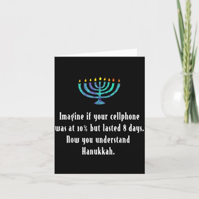 Funny Sarcastic Hanukkah Chanukah Cellphone Quote  Kort (Framsida)