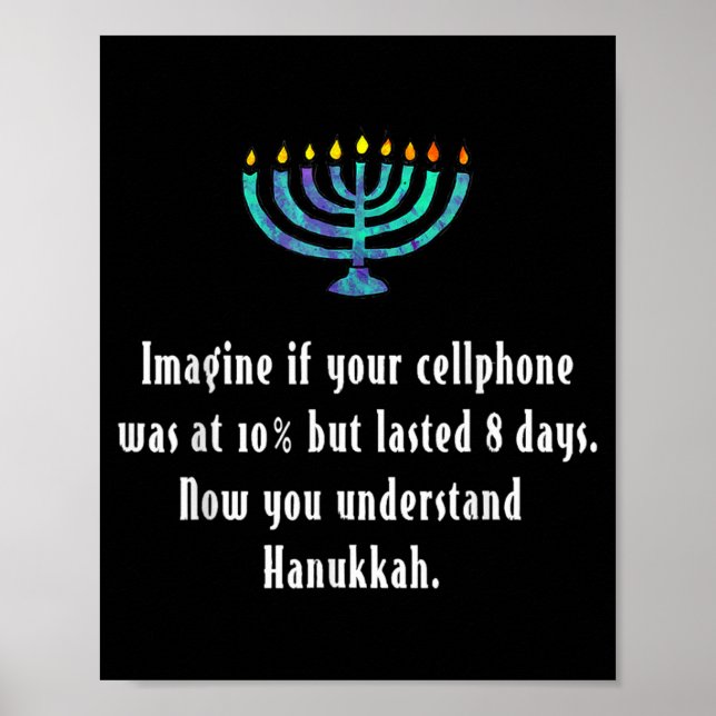 Funny Sarcastic Hanukkah Chanukah Cellphone Quote  Poster (Framsidan)