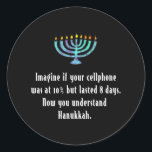 Funny Sarcastic Hanukkah Chanukah Cellphone Quote Runt Klistermärke<br><div class="desc">Funny Sarcastic Hanukkah Chanukah Cellphone Quote</div>