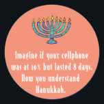 Funny Sarcastic Hanukkah Chanukah Cellphone Quote Runt Klistermärke<br><div class="desc">Funny Sarcastic Hanukkah Chanukah Cellphone Quote</div>