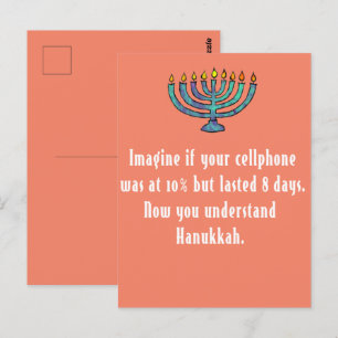 Funny Sarcastic Hanukkah Chanukah Cellphone Quote Vykort