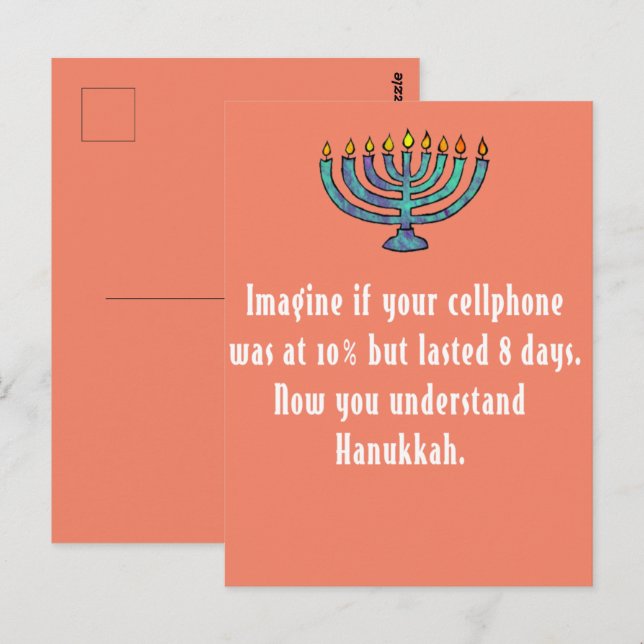 Funny Sarcastic Hanukkah Chanukah Cellphone Quote Vykort (Fram/baksida)