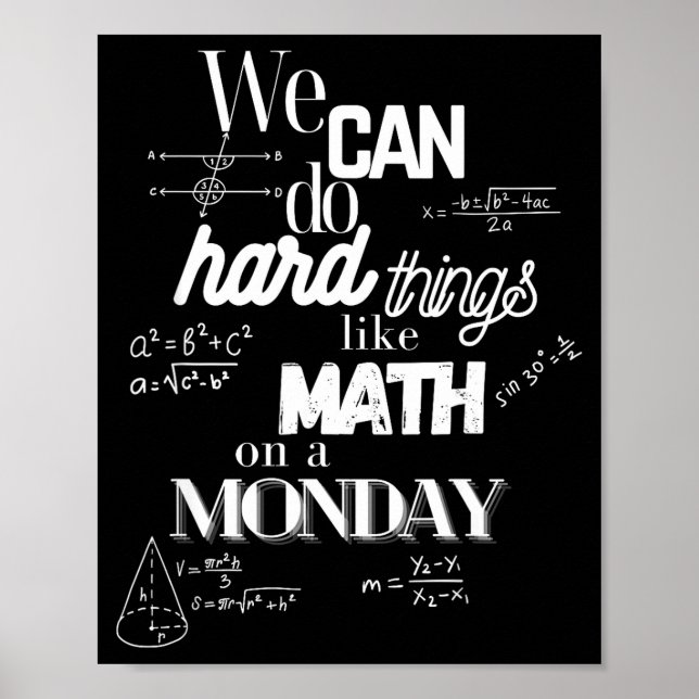 Funny Sarcastic Math Teacher Quote Can Poster (Framsidan)