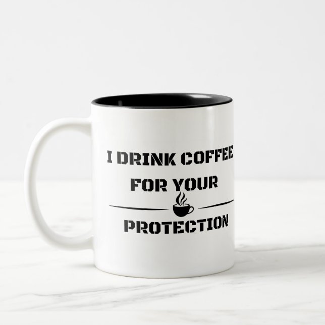 Funny Sarcastic Mug - I Drink Coffee Två-Tonad Mugg (Vänster)