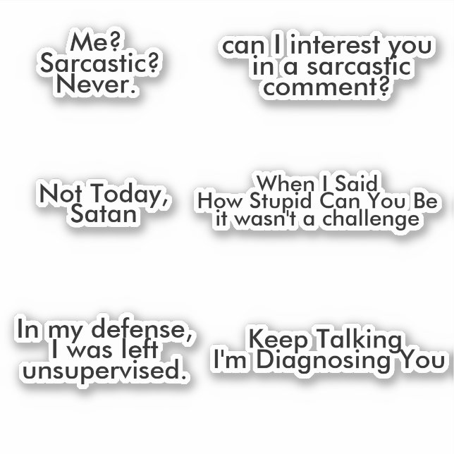 Funny Sarcastic pack Humous Sarcasm Klistermärken (Framsida)