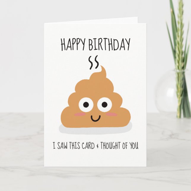 Funny Sarcastic Poop Birthday Card Tack Kort (Framsida)