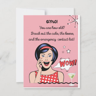 Funny Sarcastic Retro Birthday Card Anteckningskort