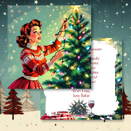 Funny Sarcastic Retro Christmas Humor Kort