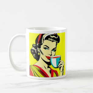 Funny Sarcastic Retro Dam-kaffe Humor Kaffemugg
