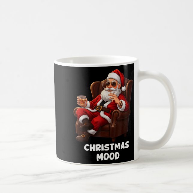 Funny Sarcastic Santa Smoking And Drinking “christ Kaffemugg (Höger)
