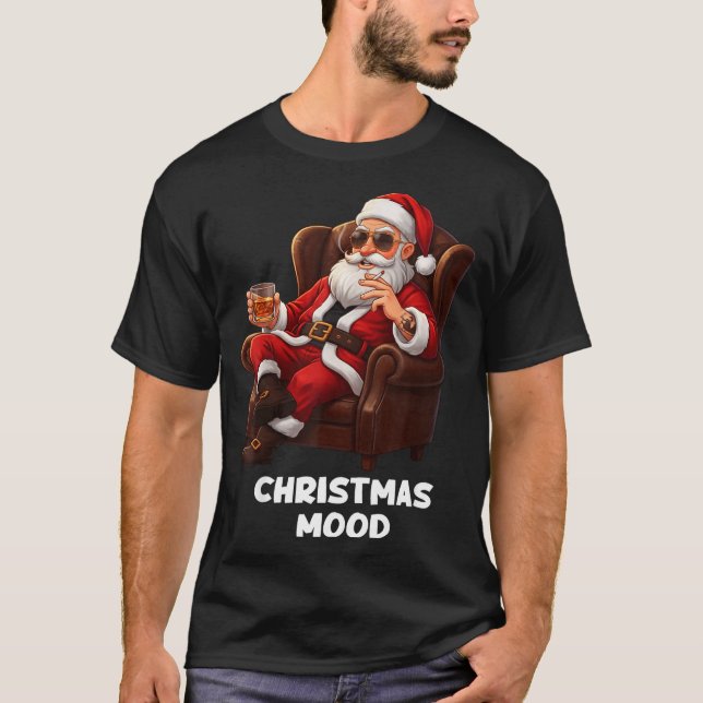 Funny Sarcastic Santa Smoking And Drinking “christ T Shirt (Framsida)