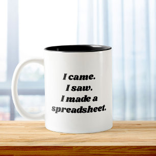 Funny Sarcastic Spreadsheet Cute Office Två-Tonad Mugg