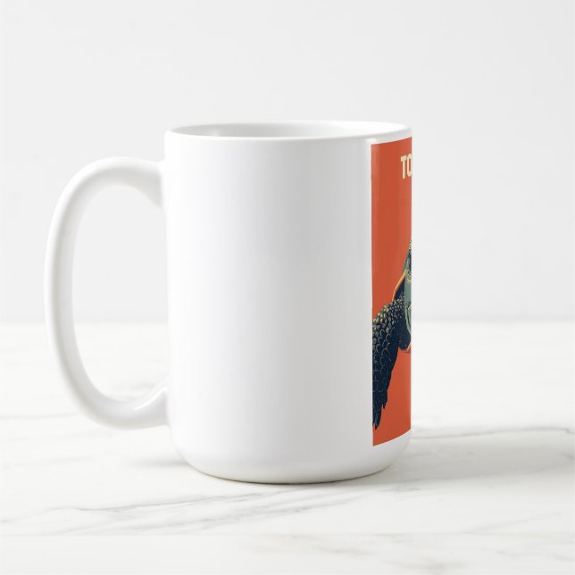 Funny Sarcastic Turtle Too Slow Poster - Ironic Mo Kaffemugg (Vänster)