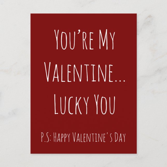 Funny Sarcastic Valentine’s – Custom Text Vykort (Framsida)