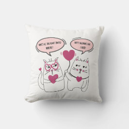 Funny Sarcastic Valentines day Cat Couple Kudde