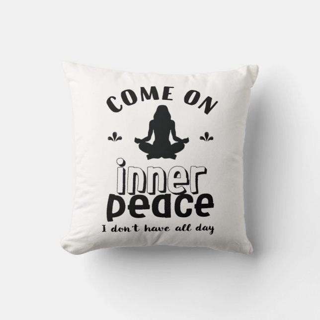 Funny Sarcastic Yoga Meditation Inner Peace Zen Kudde (Framsida)