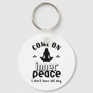 Funny Sarcastic Yoga Meditation Inner Peace Zen Nyckelring