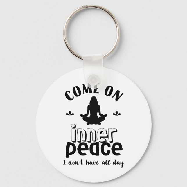 Funny Sarcastic Yoga Meditation Inner Peace Zen Nyckelring (Framsida)