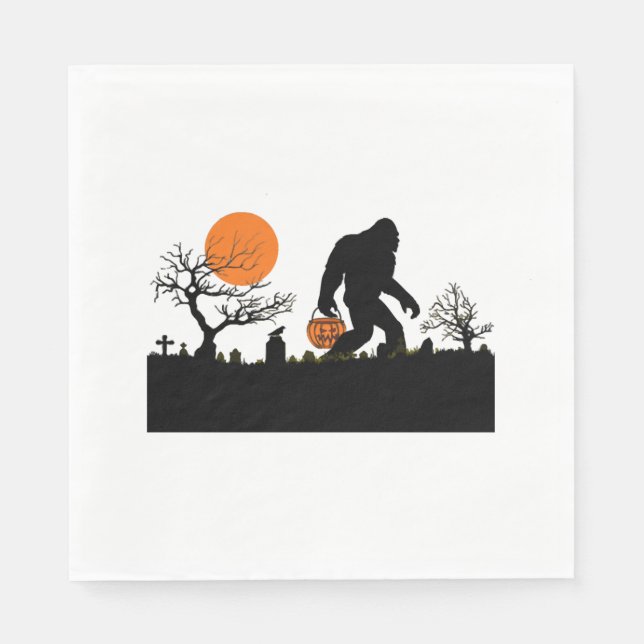 Funny Sasquatch Bigfoot Halloween Costume T-shirt Pappersservett (Framsidan)