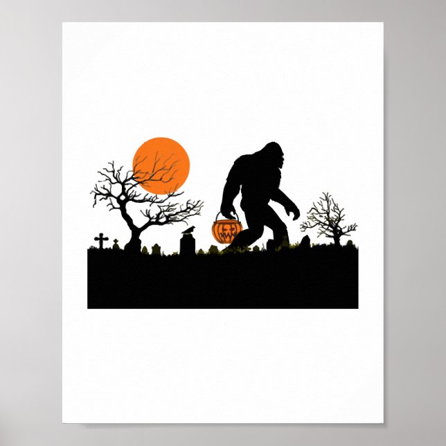 Funny Sasquatch Bigfoot Halloween Costume T-shirt Poster (Framsidan)