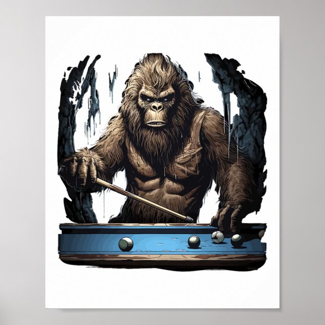 Funny Sasquatch Bigfoot-uppspelning Poster (Framsidan)