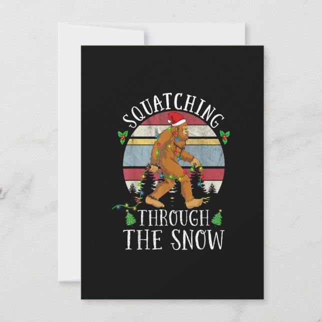 Funny Sasquatch Christmas Squatching Bigfoot Xmas  Inbjudningar (Framsida)