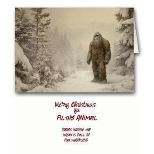 Funny Sasquatch Filthy Animal jul Hälsningskort
