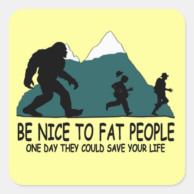 Funny Sasquatch Fyrkantigt Klistermärke (Framsida)