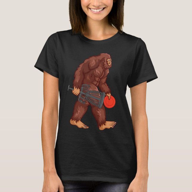 Funny Sasquatch Lover Disc Golf Gift Bigfoot Disc  T Shirt (Framsida)