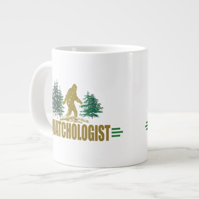 Funny Sasquatch, Squatchin, Squatching, Believer Jumbo Mugg (Framsida vänster)